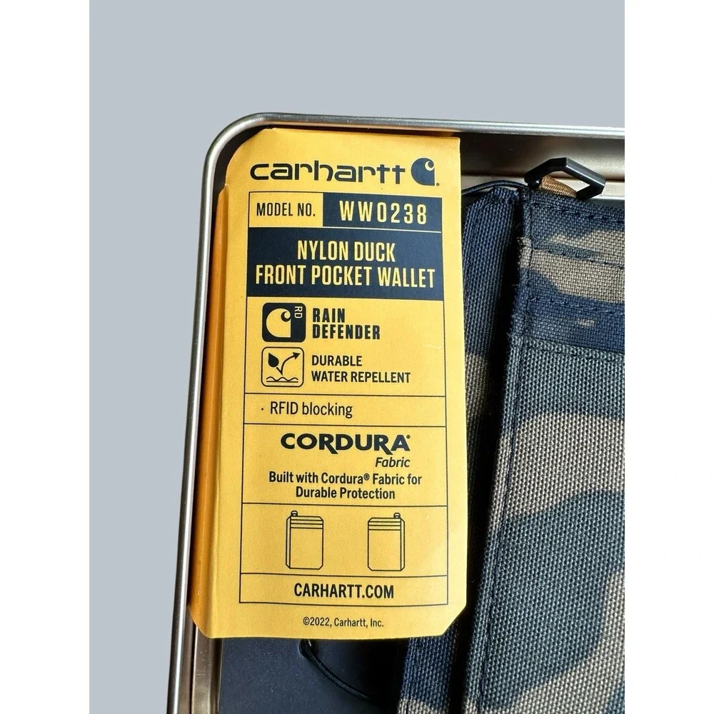 Carhartt Nylon Duck Camo Front Pocket Slim Wallet W0238 Durable Men's/Women's